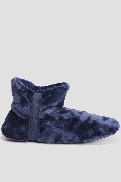 Chaussons bottines aspect velours gris homme