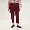 Pantalon chino taille haute coton violet fonc&eacute; femme grande taille