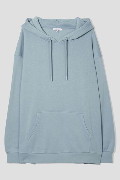 Sweat à capuche hoodie gris femme grande taille