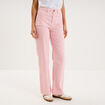 Jean droit taille haute coton rose clair femme