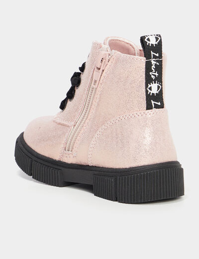 Bottines à paillettes Liberto rose bébé fille