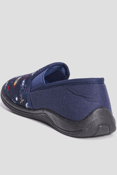 Chaussons emboîtant motif espace bleu marine garçon