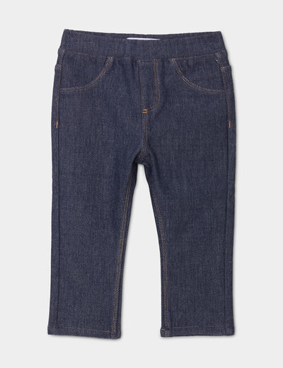 Tregging en jean taille élastiquée denim stone bébé fille