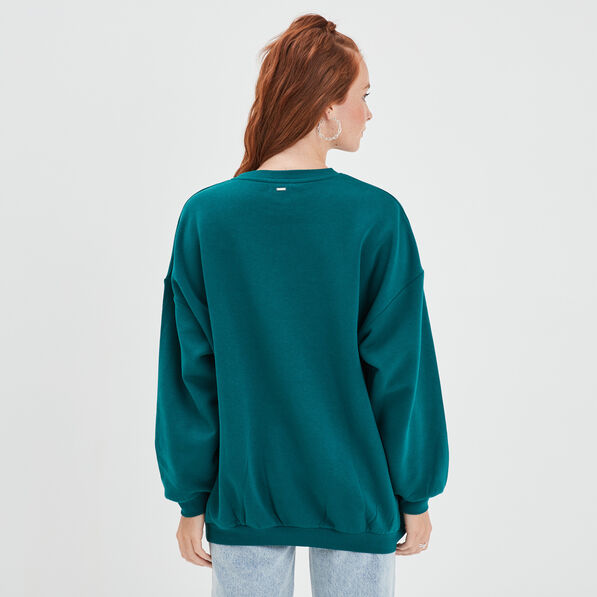 sweat oversize mi long col rond creeks vert femme Sweat oversize mi-long col rond Creeks vert femme