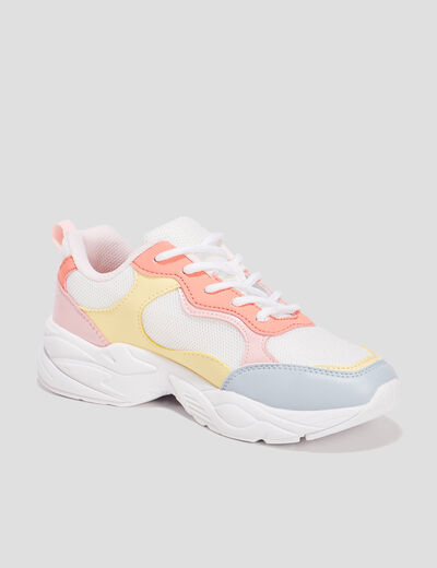 Baskets running à lacets Liberto jaune pastel fille