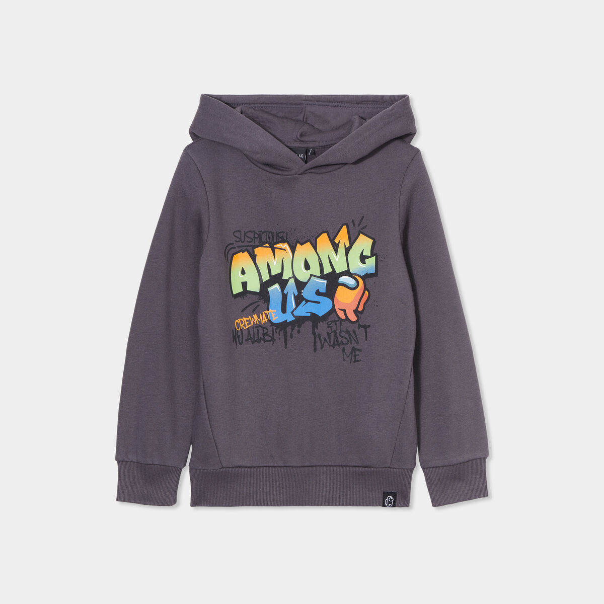 Sweat à capuche hoodie Among Us gris foncé garçon