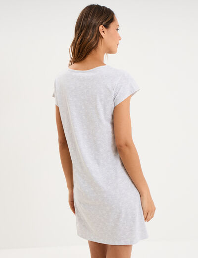 Chemise de nuit manches courtes gris clair femme