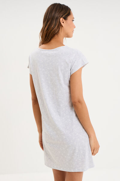 Chemise de nuit manches courtes gris clair femme
