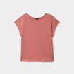 T-shirt ajour&eacute; manches courtes terracotta femme