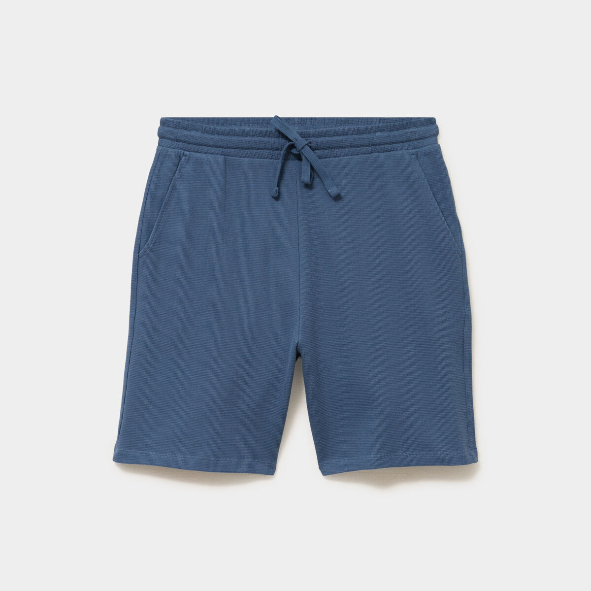 Bermuda chino textur&eacute; coupe droite coton bleu gris homme