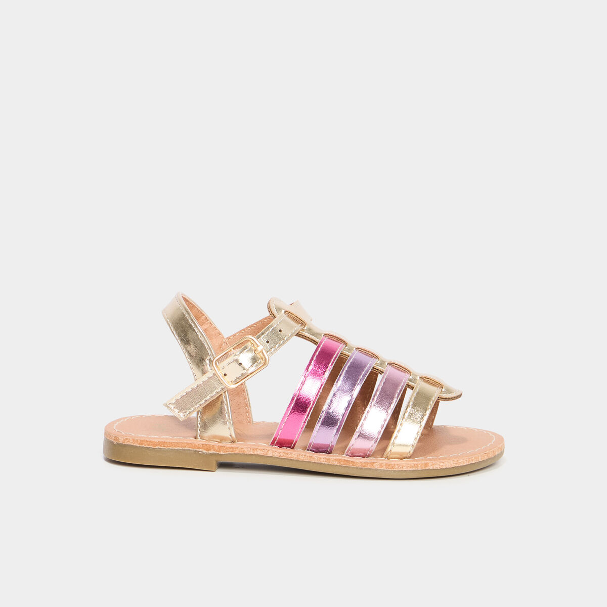 Sandales plates avec brides multicolore fille