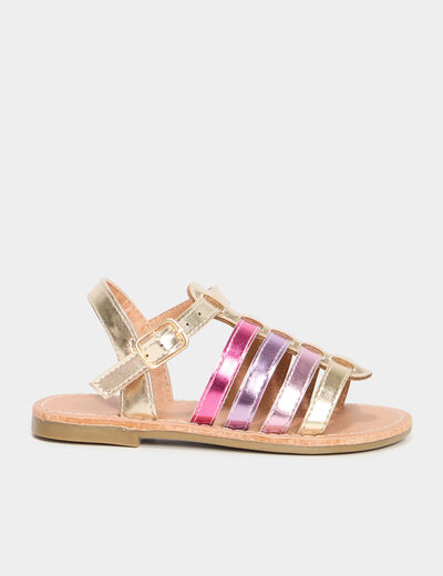 Sandales plates avec brides multicolore fille