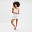 Haut de pyjama débardeur gaze de coton blanc femme