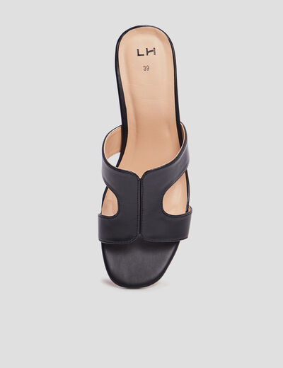 Mules à talons noir femme