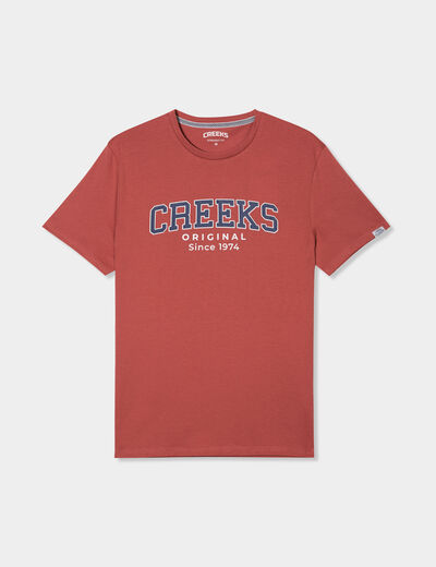 T-shirt manches courtes coton vieux rose homme