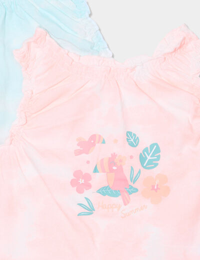 Lot 2 débardeurs coton majoritaire rose fluo bébé fille