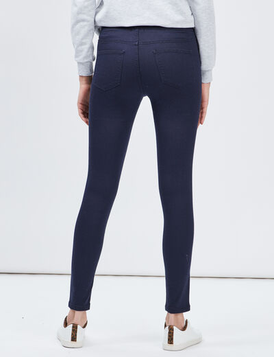 Jegging skinny taille basse bleu marine femme
