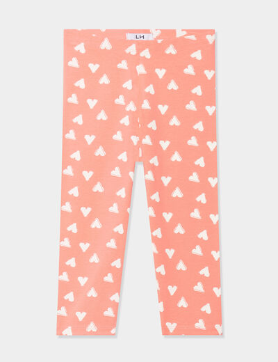 Legging 3/4 élastiqué coton vieux rose fille