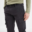 Pantalon cargo ceintur&eacute; Trappeur gris fonc&eacute; homme