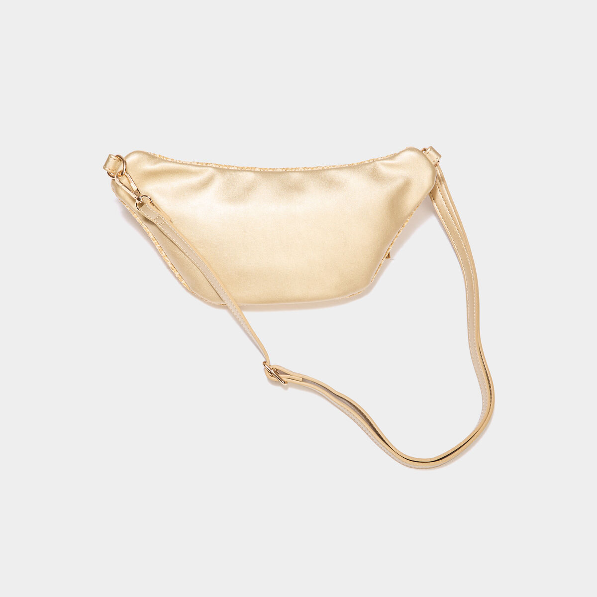 Sac banane effet tressé sable femme