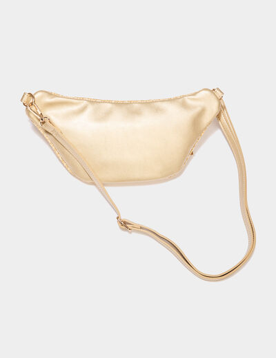Sac banane effet tressé sable femme