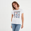 T-shirt droit manches courtes Stitch blanc femme