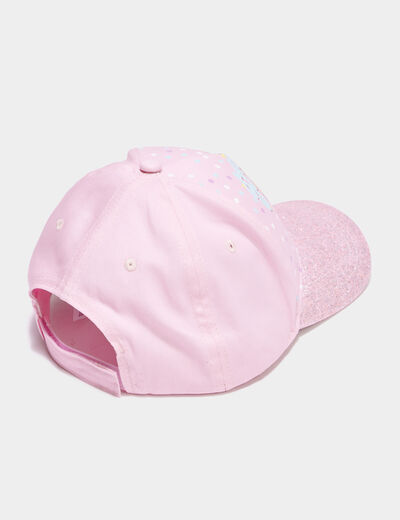 Casquette visière à paillettes rose fille