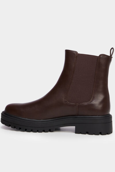Boots chelsea crant&eacute;es marron fonc&eacute; femme