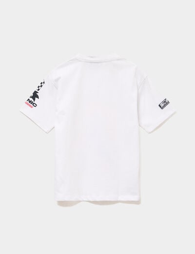 T-shirt manches courtes coton Sonic blanc gar&ccedil;on