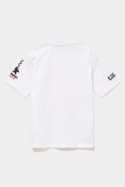 T-shirt manches courtes coton Sonic blanc gar&ccedil;on