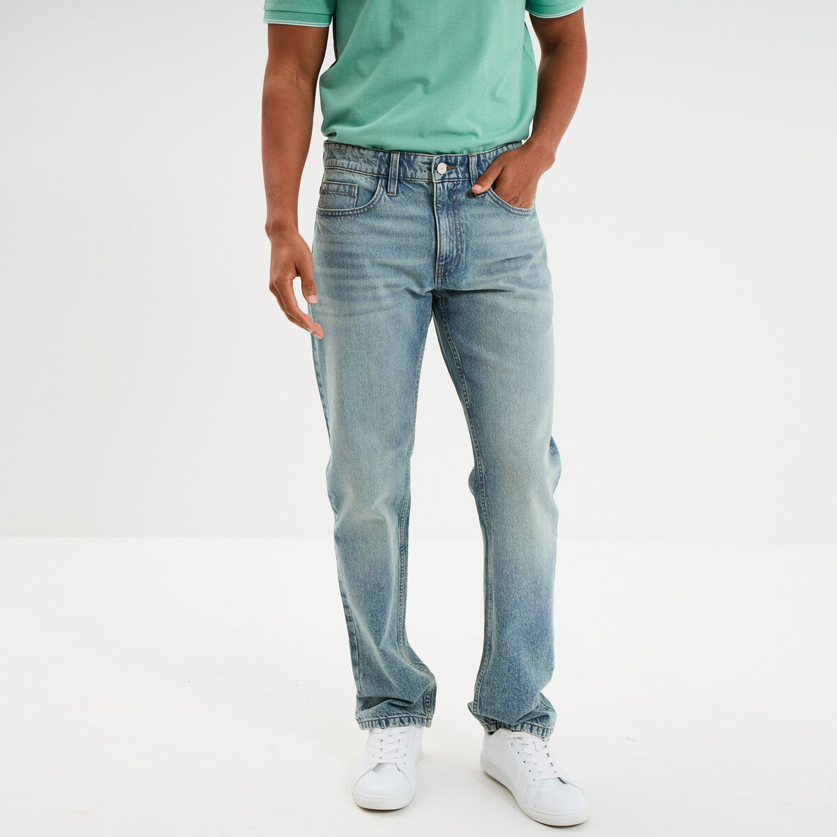 Jean regular 5 poches coton denim double stone homme
