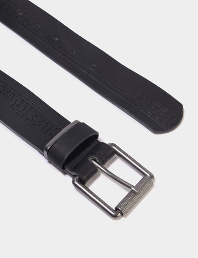 Ceinture emboss&eacute;e noir homme