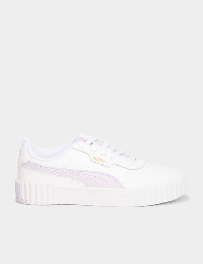 Tennis basses à lacets en cuir Puma violet femme