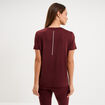 T-shirt de sport droit manches courtes violet fonc&eacute; femme