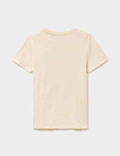 T-shirt manches courtes coton ecru gar&ccedil;on