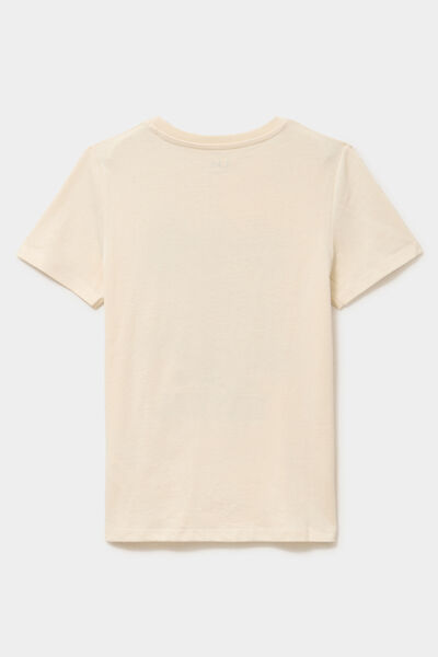 T-shirt manches courtes coton ecru gar&ccedil;on