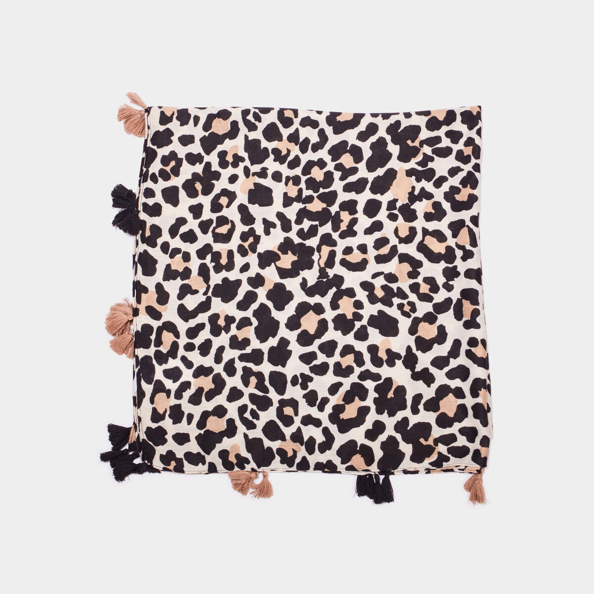 Foulard motif panth&egrave;re sable femme