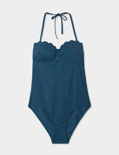 Maillot de bain une pièce bleu pétrole femme