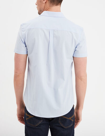 Chemise droite manches courtes bleu ciel homme