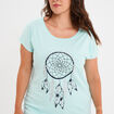 Chemise de nuit manches courtes bleu turquoise femme grande taille