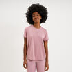 T-shirt de sport droit manches courtes mauve femme