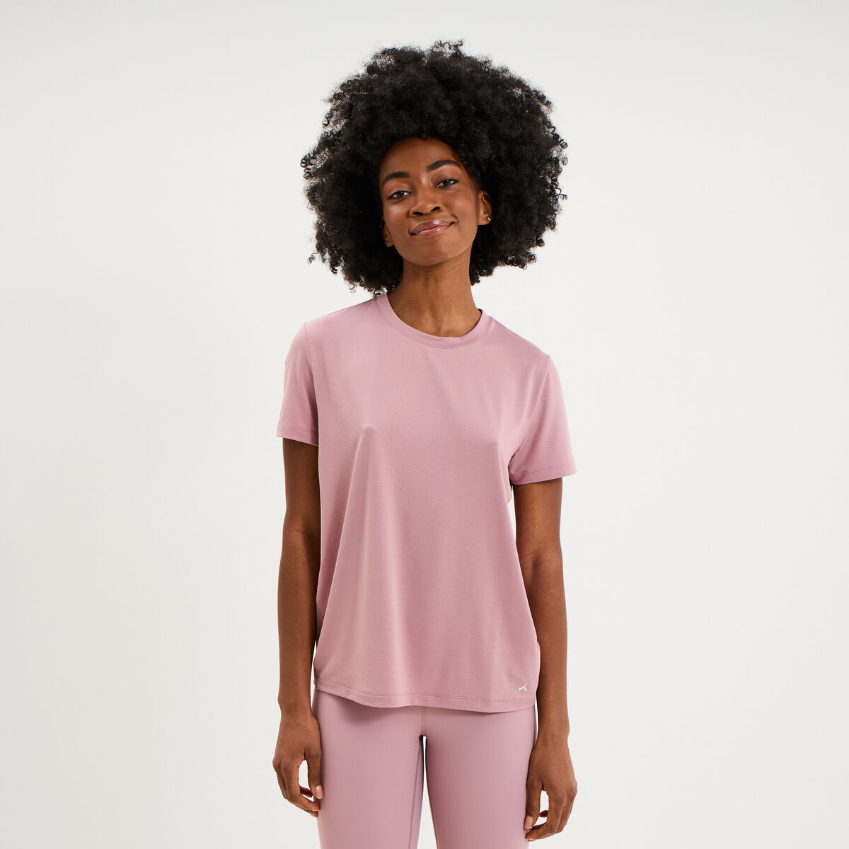 T-shirt de sport droit manches courtes mauve femme