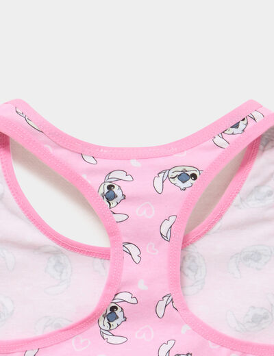 Lot 2 brassi&egrave;res dos nageur Stitch rose fille