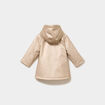 Parka imperm&eacute;able doubl&eacute;e &agrave; capuche couleur argent b&eacute;b&eacute; fille