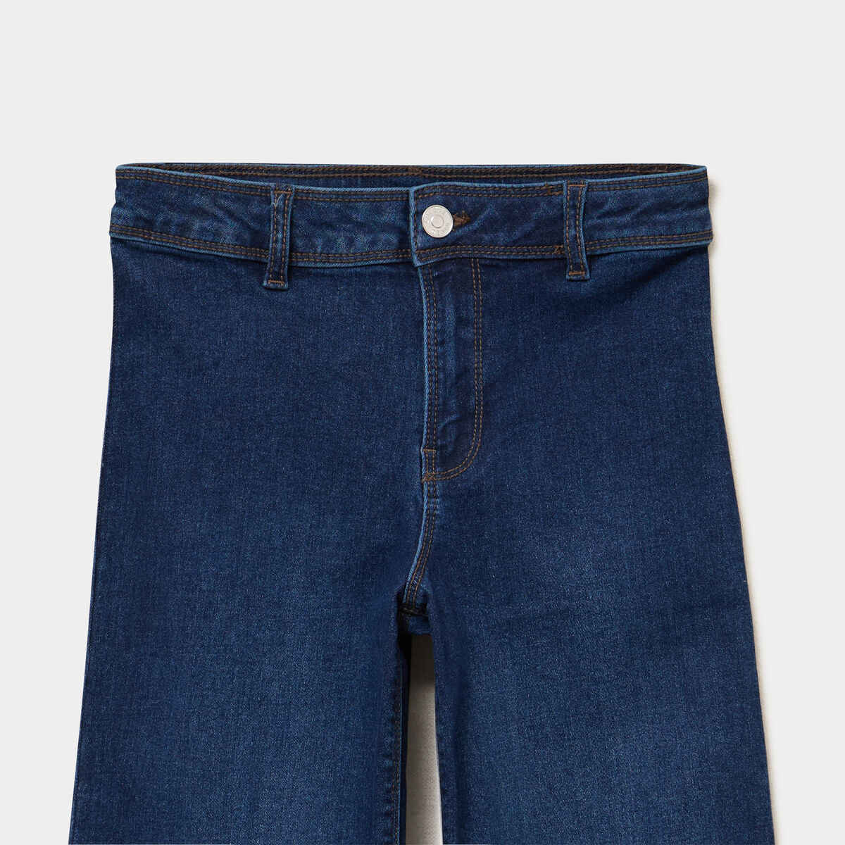 Jean wide leg cropped bleu fonc&eacute; fille