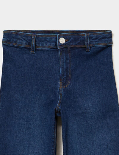 Jean wide leg cropped bleu fonc&eacute; fille