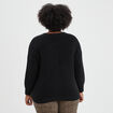 Gilet boutonné à col en V noir femme grande taille