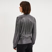 Blouse ajust&eacute;e col lavalli&egrave;re gris argent femme