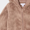 Gilet zippé effet polaire à capuche taupe bébé garçon