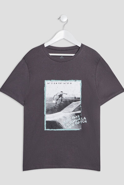 T-shirt manches courtes gris foncé homme